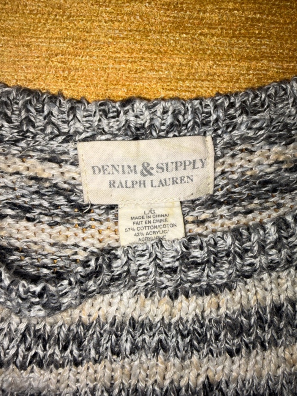 Denim & Supply Ralph Lauren Blue and White Striped Crewneck Sweater - Picture 2 of 4